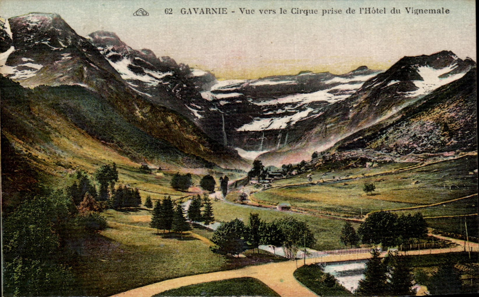 CPA Gavarnie Vue Vers Le Cirque Prise De l'Hotel Du Vignemale