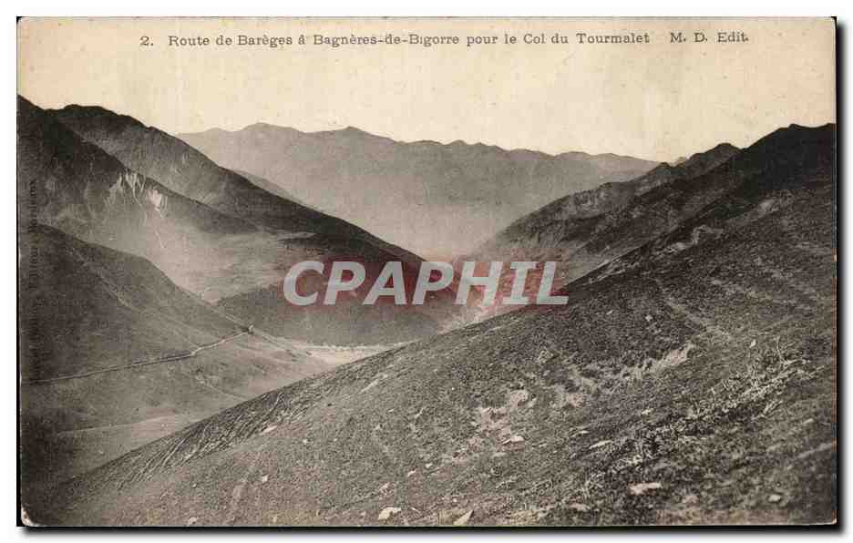 CPA Route De Bareges A Bagneres De Bigorre Pour Le Col Du Tourmalet