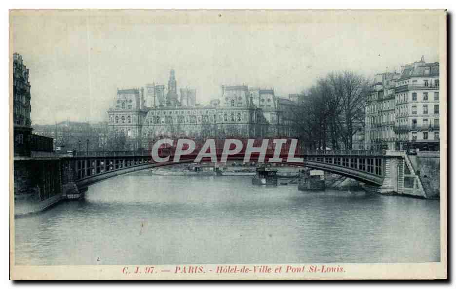 CPA Paris Hotel De Ville Et Pont St Louis