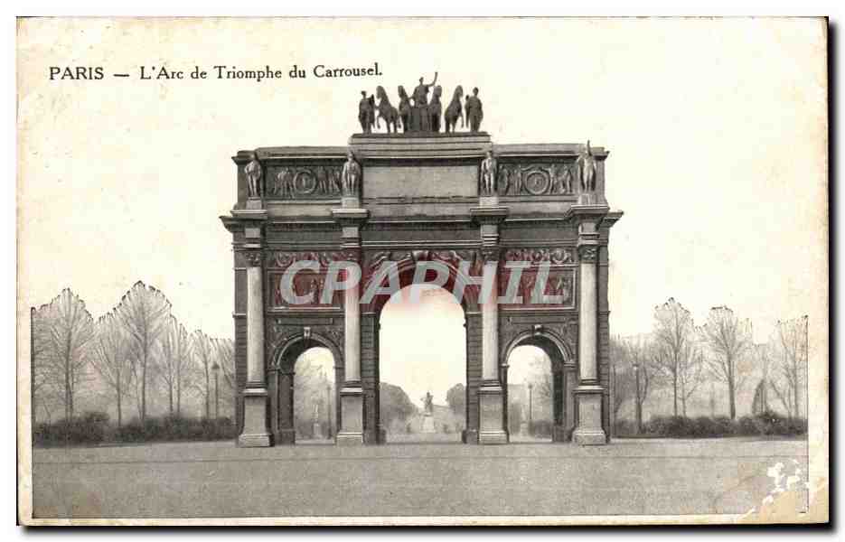 Antike Ansichtskarte Paris L'Arc De Triomphe Du Carrousel Louvre
