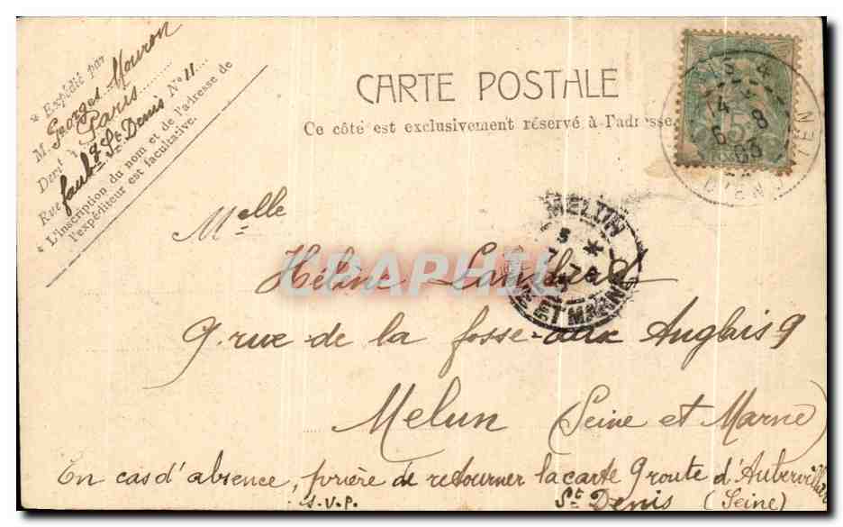CPA Paris Fontaine De Medicis Luxembourg — Verso