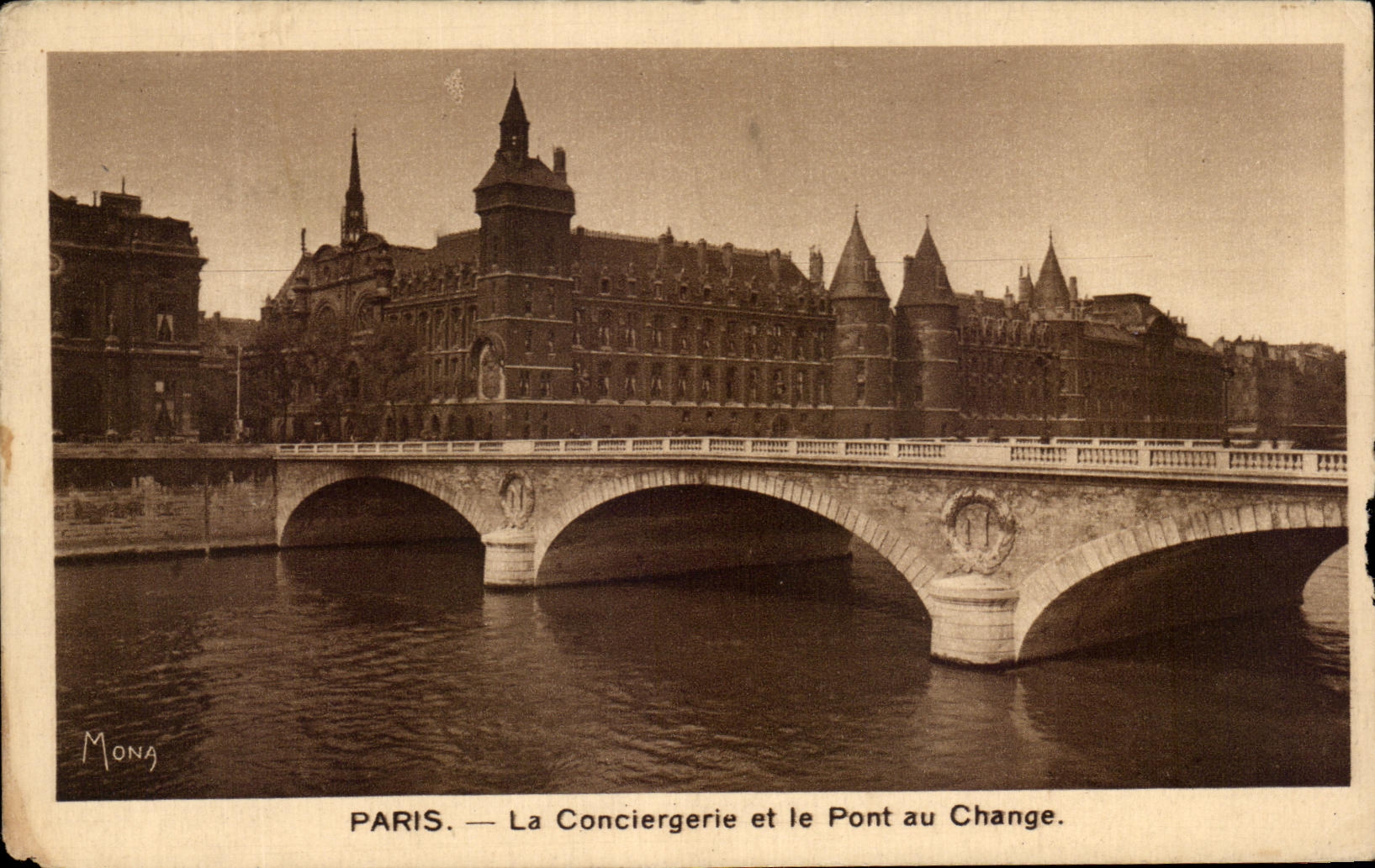 CPA Paris La Conciergerie Et Le Pont Au Change Publicite Margarine Axa