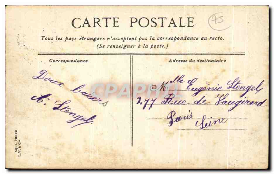 CPA Paris Vue Generale Prise Du Louvre — Verso