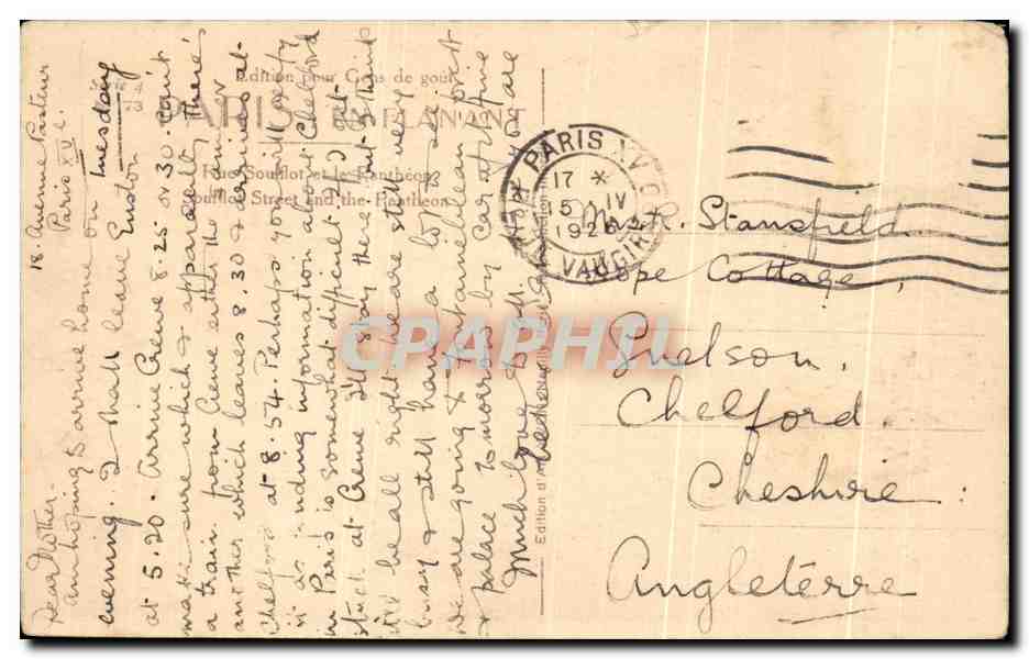 CPA Paris En Flanant Rue Soufflot Et Le Pantheon  — Verso