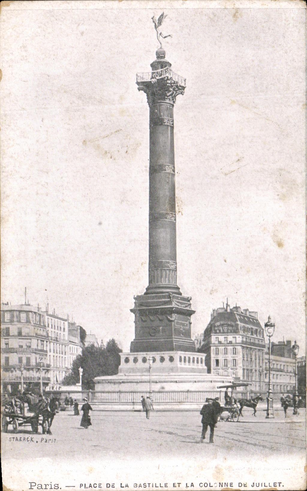 CPA Paris Place De la Bastille et la colonne de Juillet