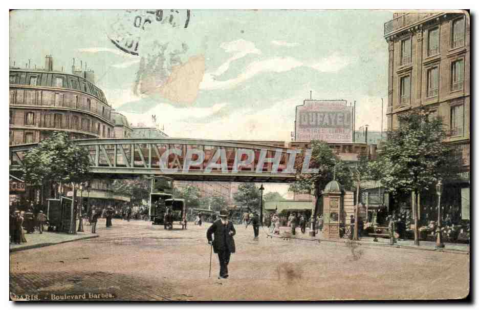 CPA Paris Boulevard Barbes Metro 