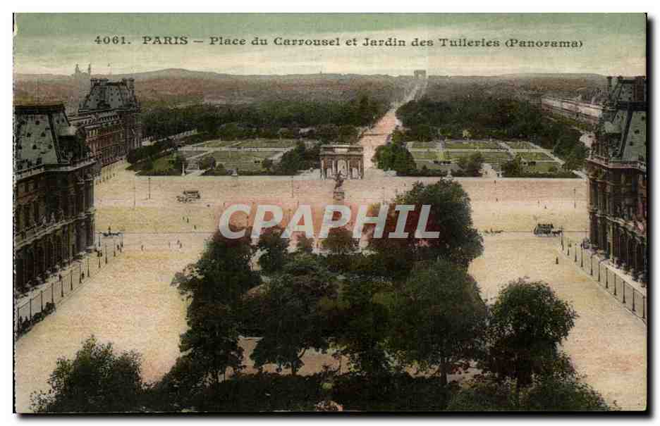 CPA Paris Place du Carrousel et Jardin des Tuileries Louvre