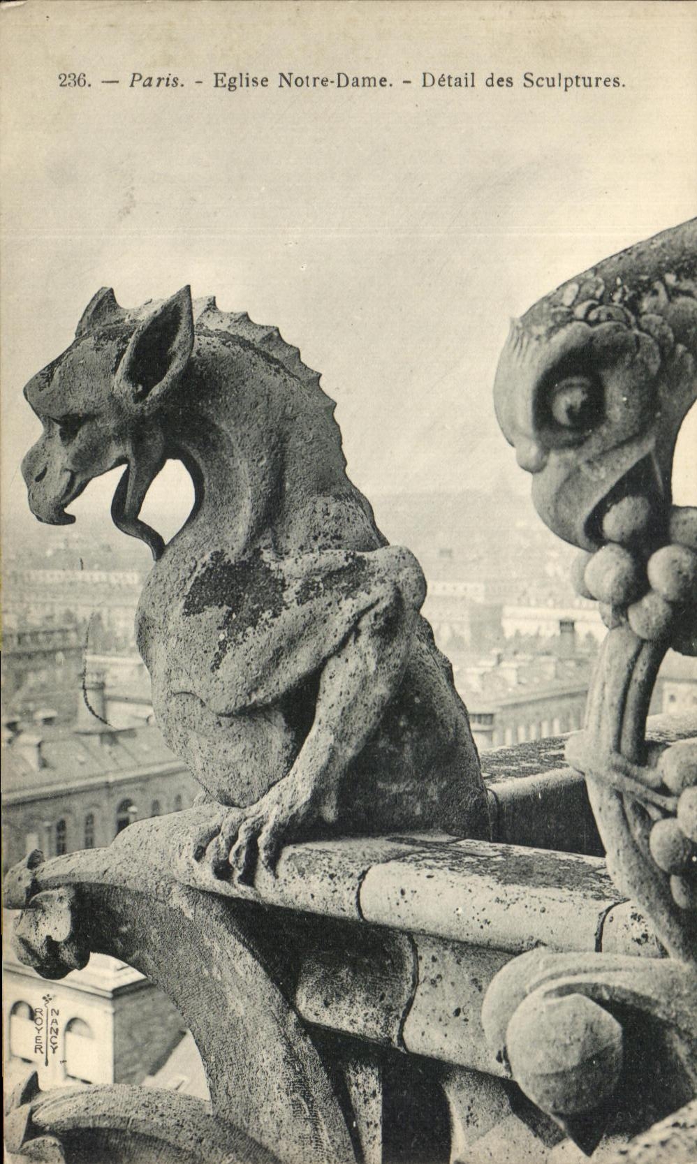 CPA Paris Eglise Notre Dame Detail Des Sculptures Gargouille Diable 