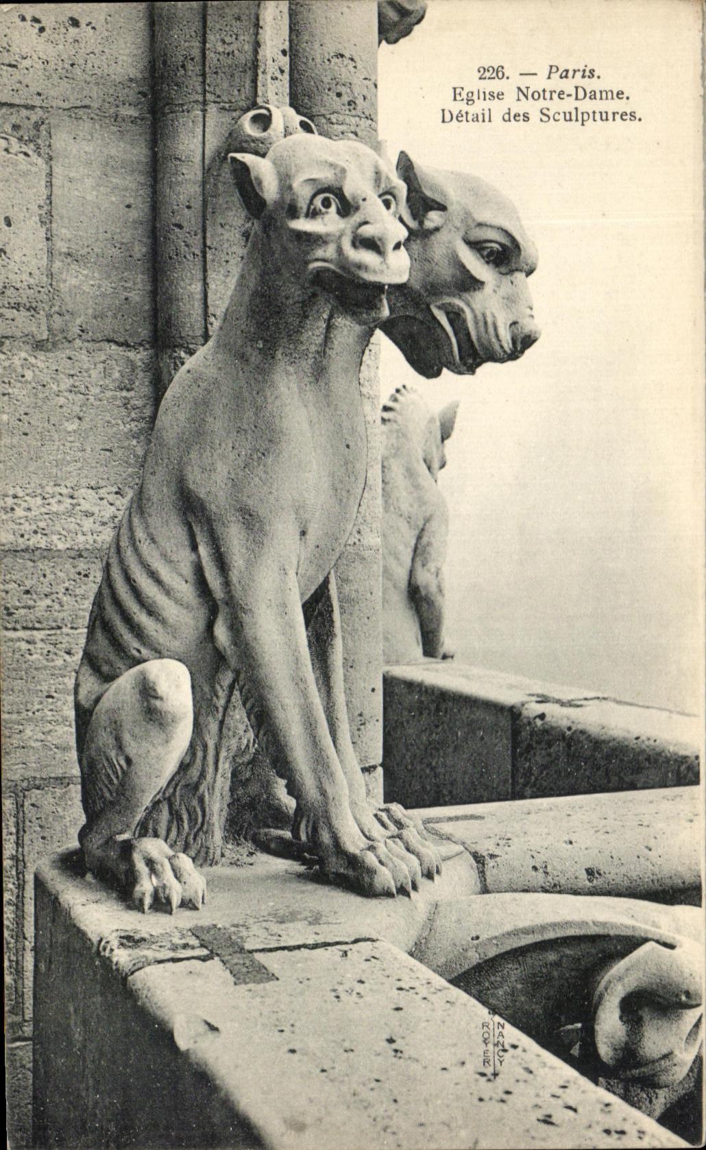 CPA Paris Eglise Notre Dame Detail Des Sculptures Gargouille Diable 