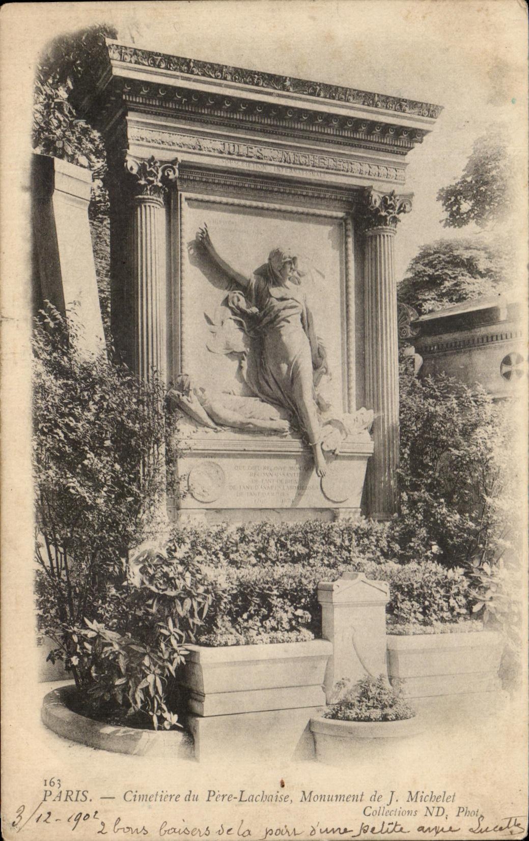CPA Paris Cimetiere Pere Lachaise Monument de J michiel 