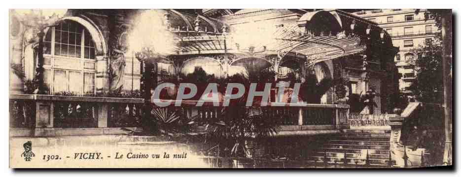 CPA Vichy Le Casino Vu La Nuit