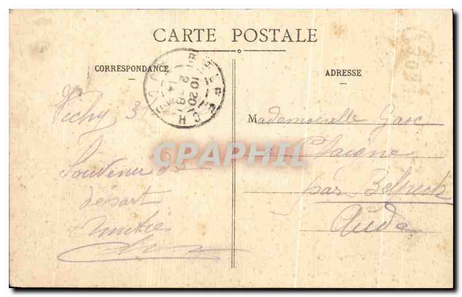 CPA Vichy Le Casino Vu La Nuit — Verso