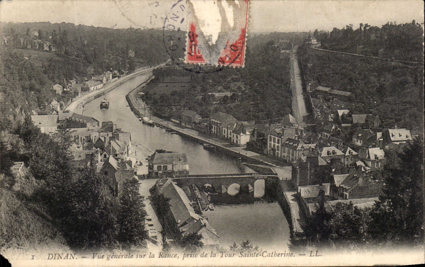 Antike Ansichtskarte Blick auf die Rance von der Tour Sainte Catherine, Dinan
