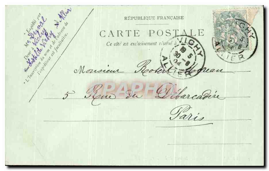 CPA Vichy Promenade le long de l'Allier — Verso