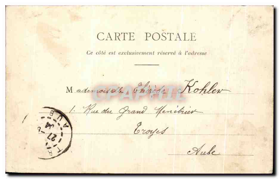 CPA Nancy Eolie St Sebastien Place du Marche — Verso