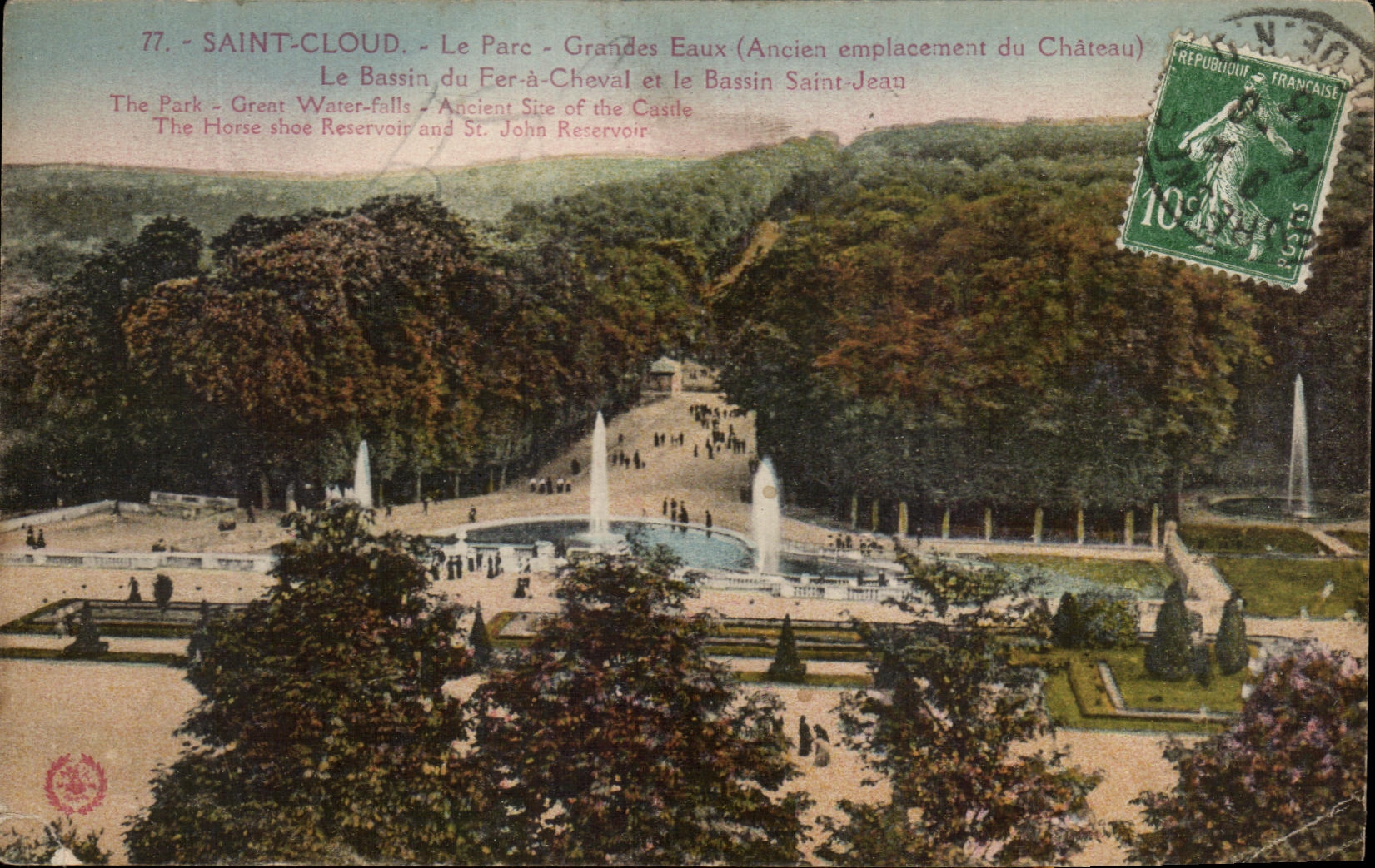 CPA Saint Cloud Le Parc Grandes Eaux Le Bassin Du Fer A Cheval Et Le Bassin Saint Jean