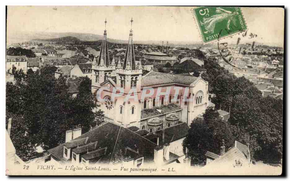 CPA Vichy L'Eglise Saint Louis Vue Panoramique