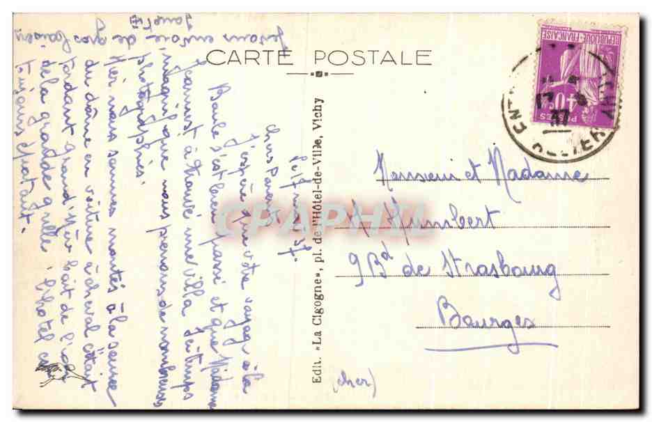 CPA Vichy Golf House — Rückseite