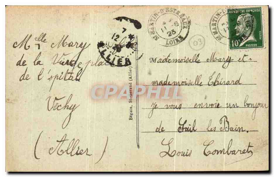 Vichy — Un Coin du Parc — Le Bassin vers les Serres — Jaéral, n° 413 — Rückseite