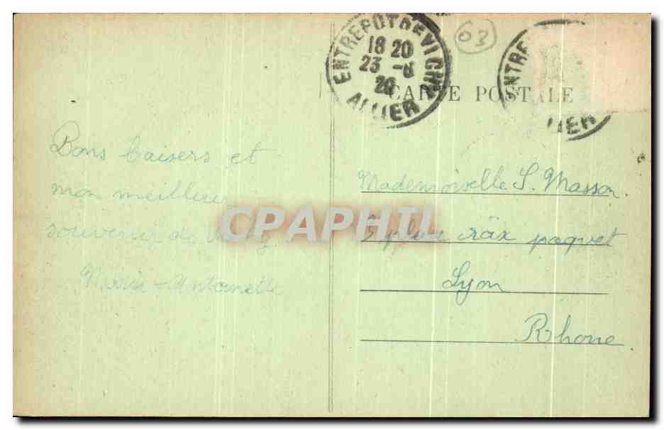 CPA Vichy Le Casino Salle de Jeux — Verso