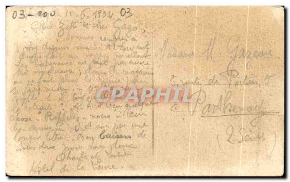 CPA Vichy L Hotel de Ville  — Verso