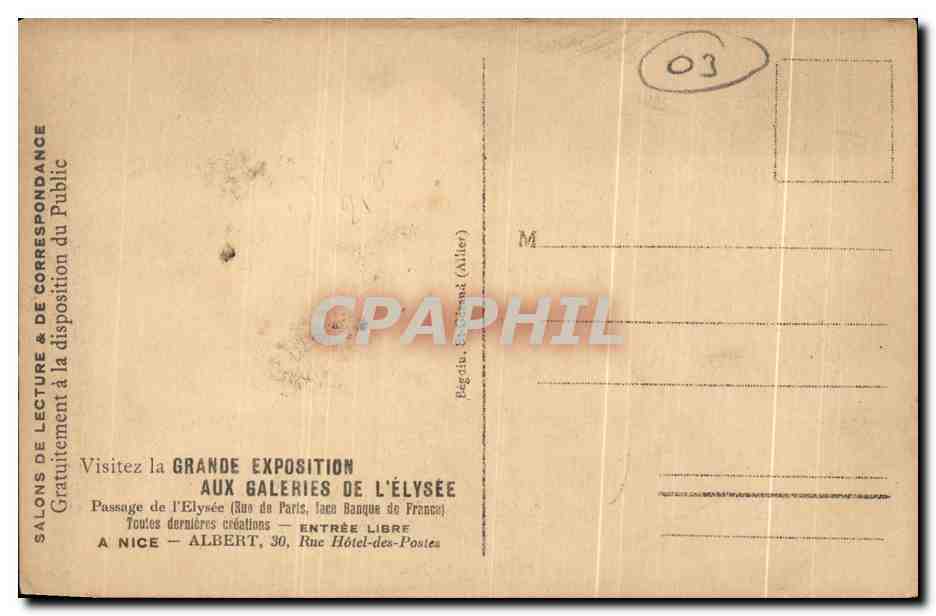 CPA Vichy Le Pont Visitex la Grande Expositon Aux Galeries De L'Elysee — Verso
