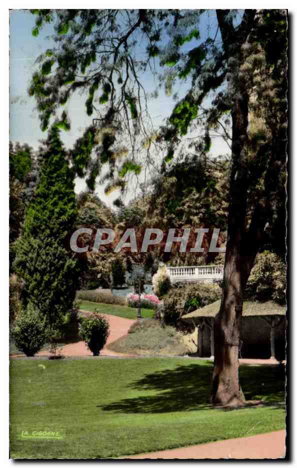 CPA Vichy Reine des Villes d'Eaux Le Parc des Cygnes et le Jardin a la Francaise