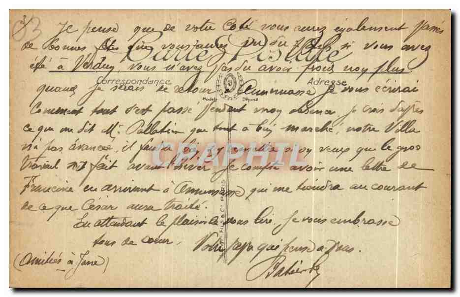 CPA Vichy La Maison De Mme De Sevigne — Verso