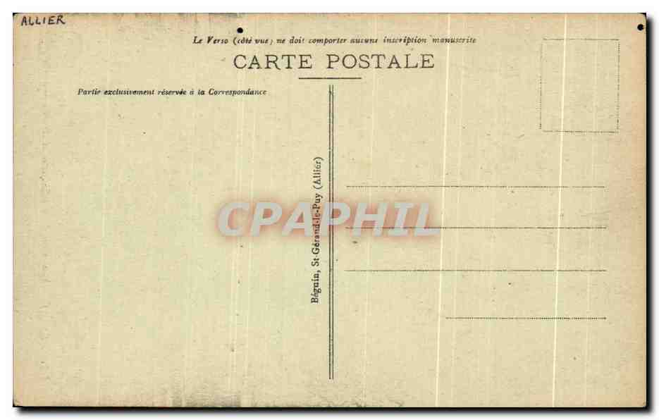 CPA Vichy Monument De La Republique Et Avenue De La Gare — Verso