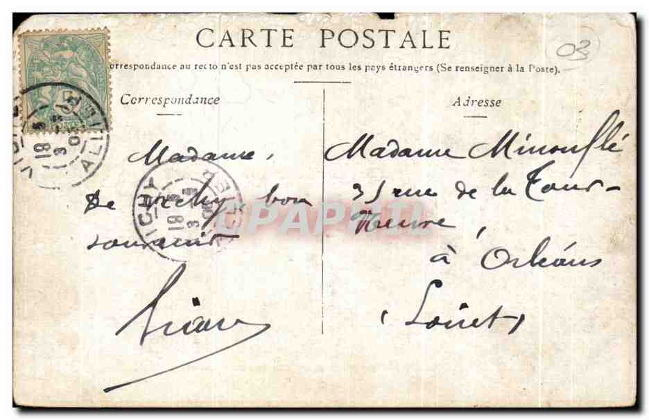 Antieke ansichtkaart Vichy Etablissement Des Sources Lardy — Achterkant