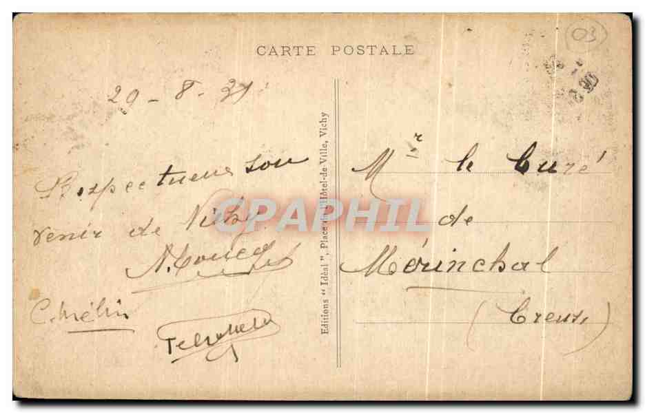 Vichy - Établissement Thermal - Vue d'ensemble — Éditions Idéal, n° 441 — Verso