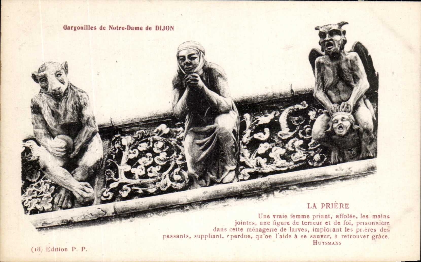 CPA Gargouilles De Notre Dame De Dijon La priere Diable 