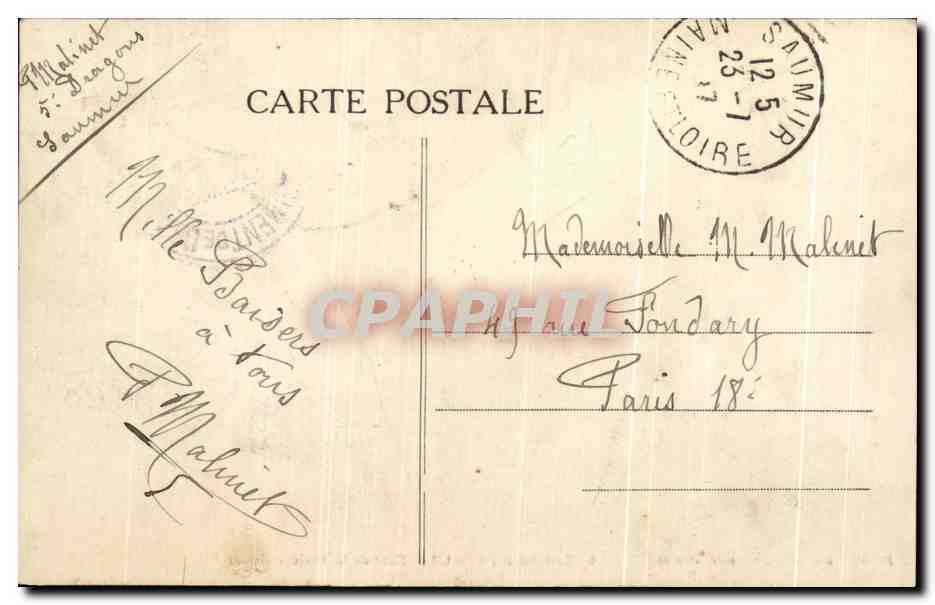 CPA Saumur Saut de la Riviere cheval  — Rückseite