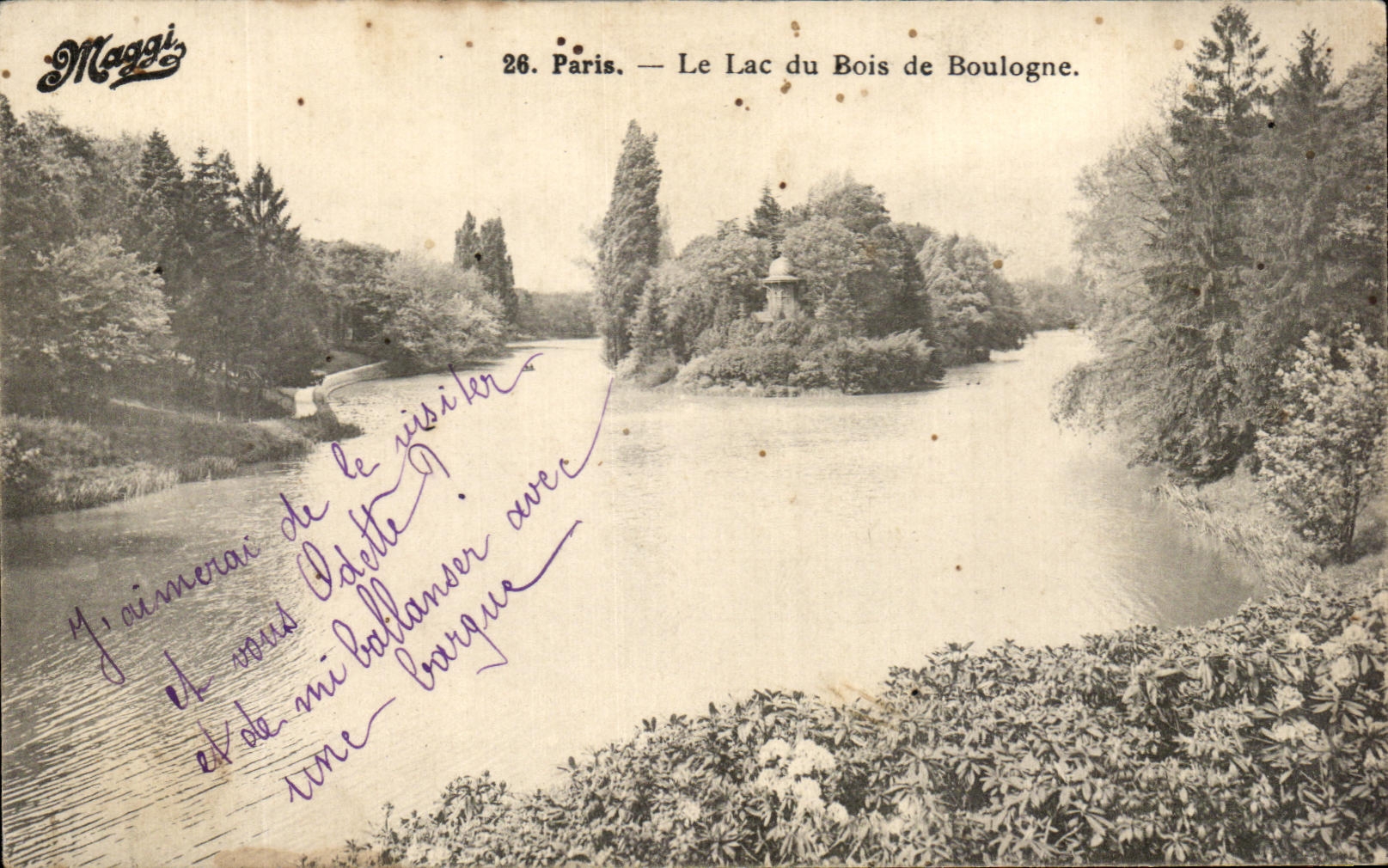CPA Paris Le lac du Bois de Boulogne Maggi