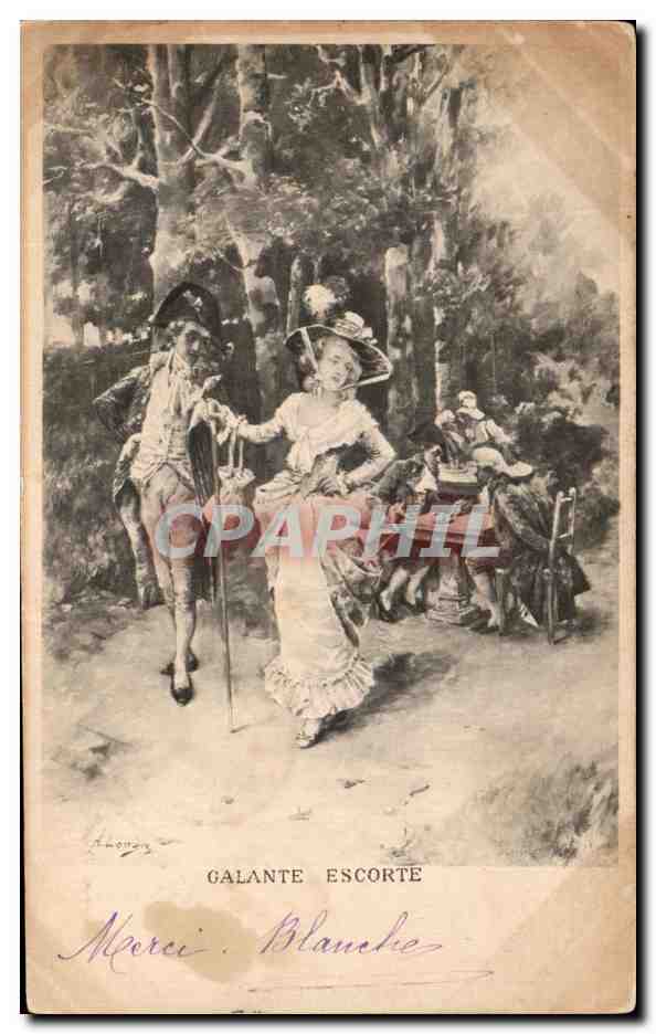 Galante Escorte — scène de forêt — éditeur Marcel Blanche