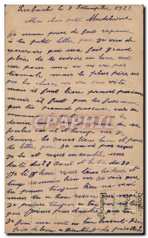 CPA Femme colombe Coeur  — Verso