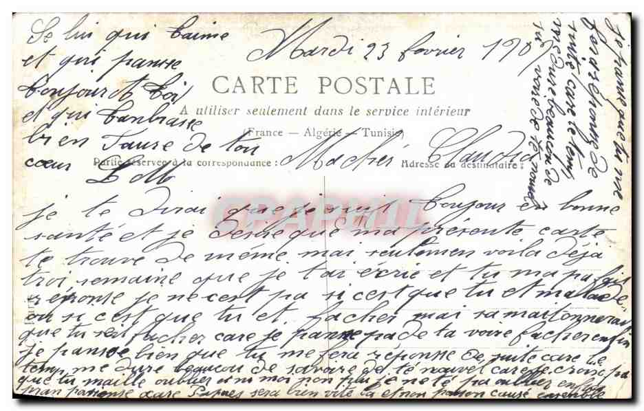 CPA Poeme d'amour Femme — Rückseite