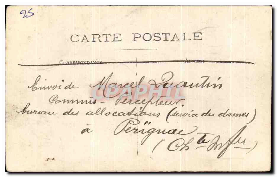 CARTE PHOTO Perignac  — Verso