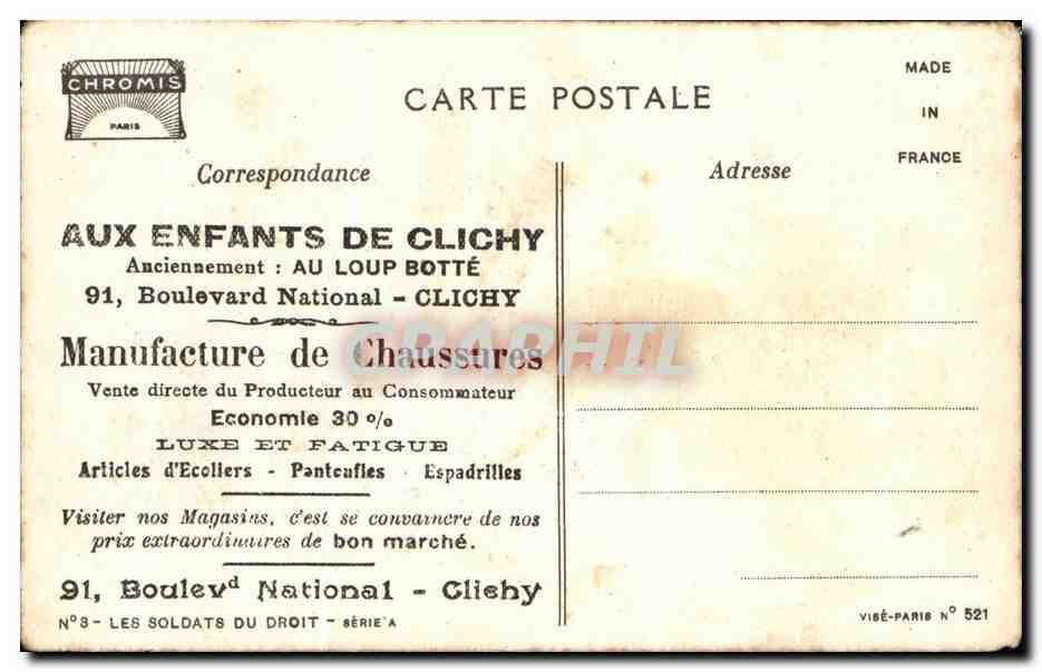REPRO Empine Britannique Soldats du Droit Aux Enfants de Clichy Militaria — Rückseite