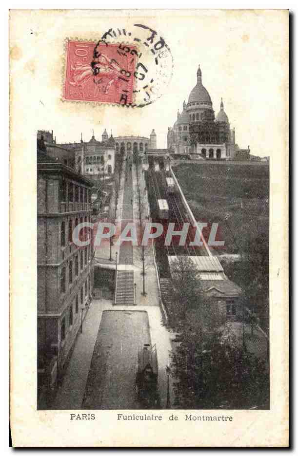 CPA Paris Funiculaire de Montmartre Sacre Coeur 