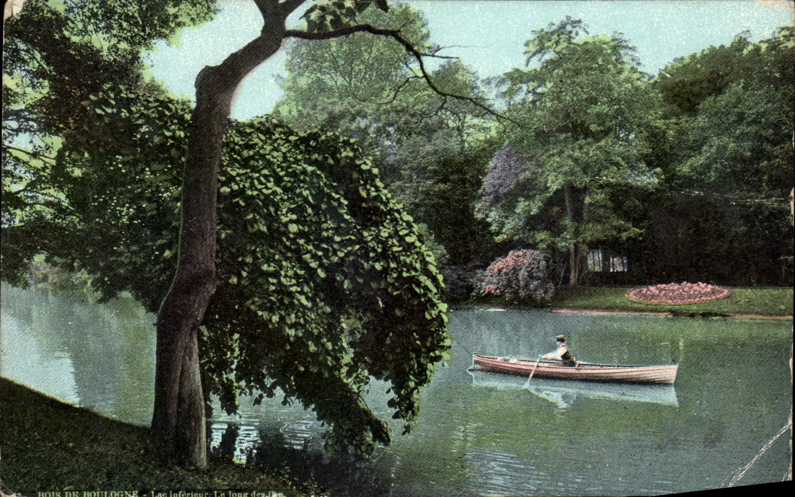 CPA Bois de Boulogne Lac inferieur Le long des iles 