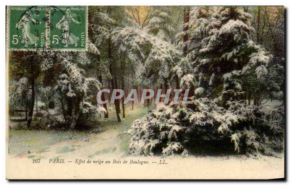 CPA Paris Effet de neige au Bois de Boulogne