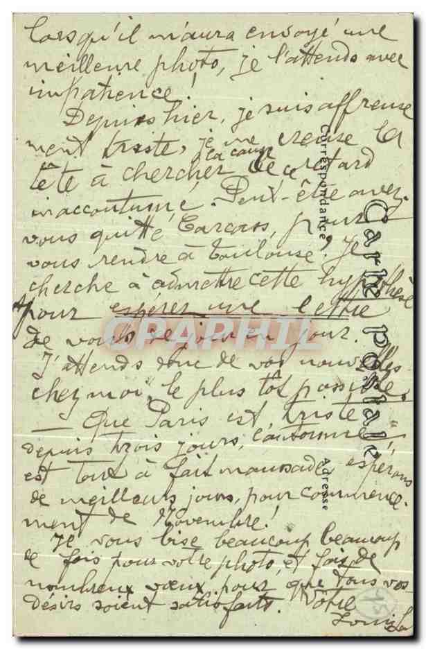 Paris — Blick auf das Palais du Trocadéro aus der Eiffelturm — Verlag B. P. T., Nr. 1050 — Rückseite