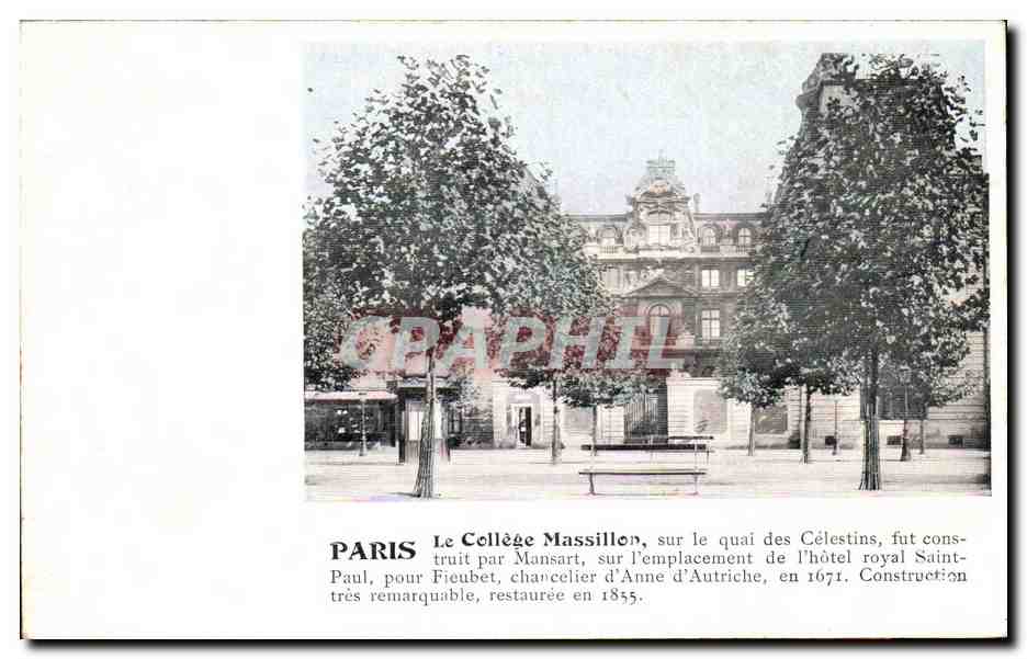 CPA Paris Le College Massillon Sur Le Quai Des Celestins