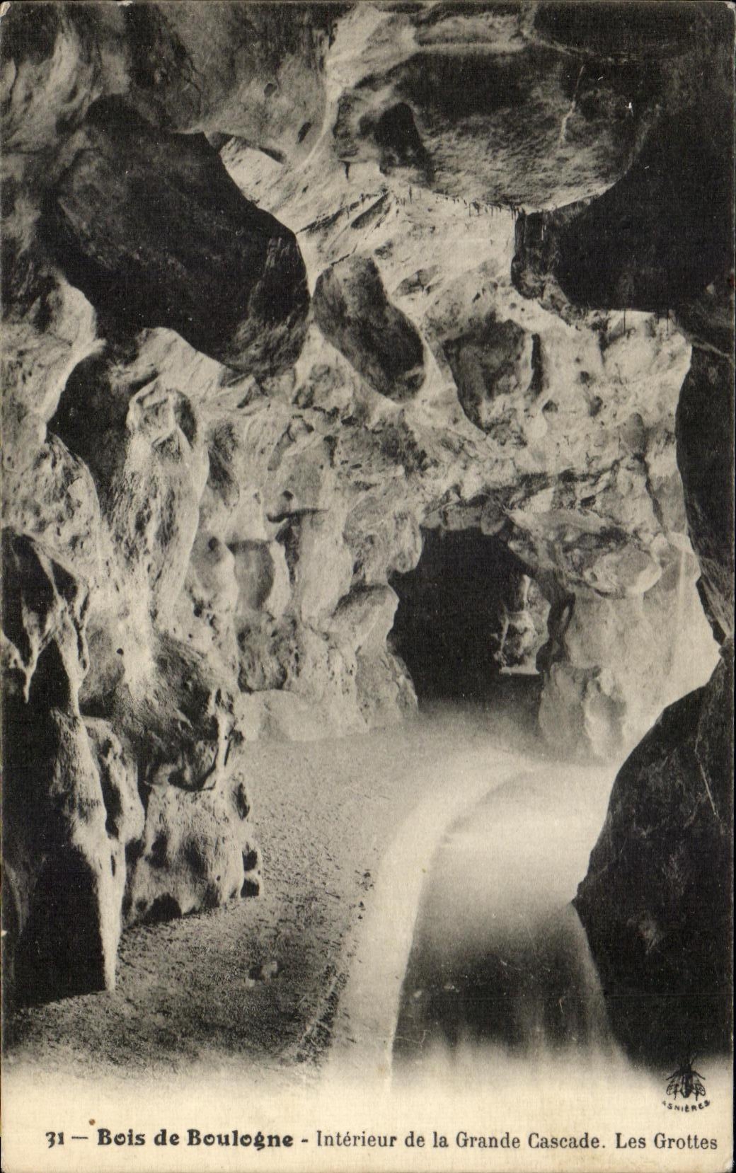 Bois de Boulogne — Interno della Grande Cascata. Le Grotte — Le Grotte