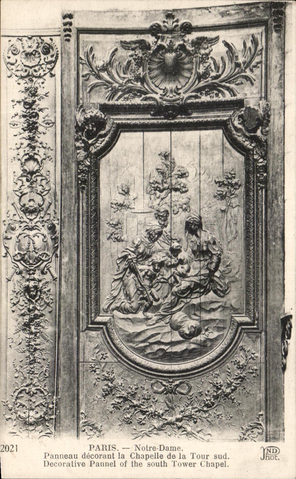 CPA Paris Notre Dame Panneau Decorant La Chapelle De La Tour Sud 