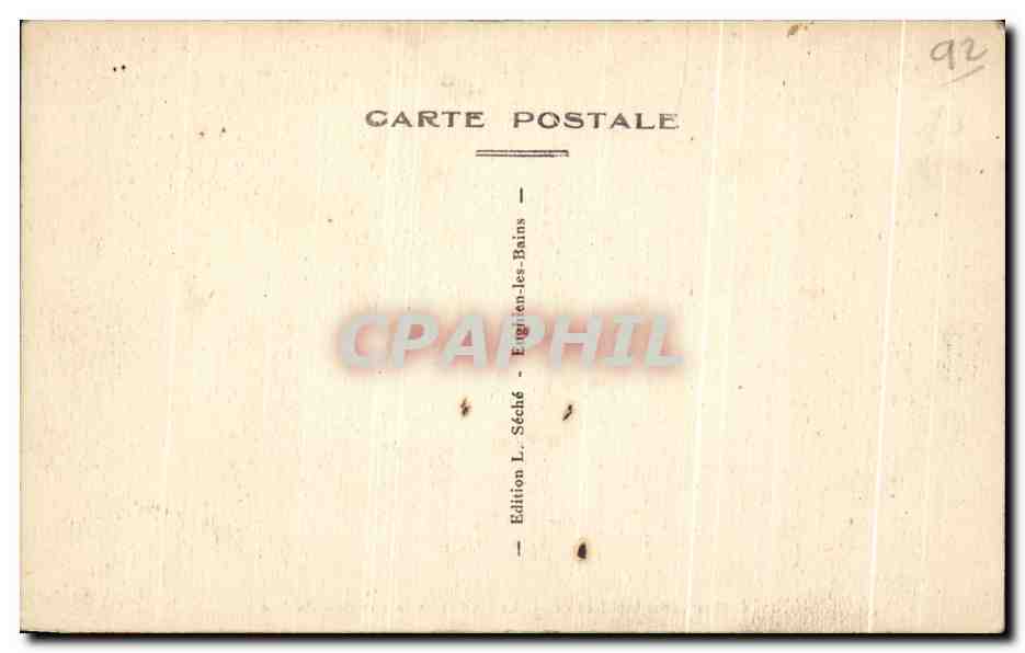 CPA Enghien les Bains Le Casino et le pavillon du Lac — Verso