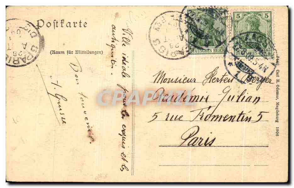 CPA Aachen Dom Eingang Zum Kreuzgang Drachenloch Enfants — Rückseite