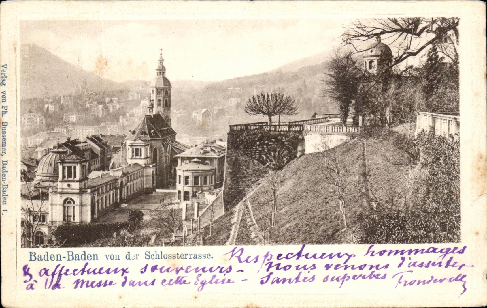 CPA Baden Baden von d r Schlossterrasse