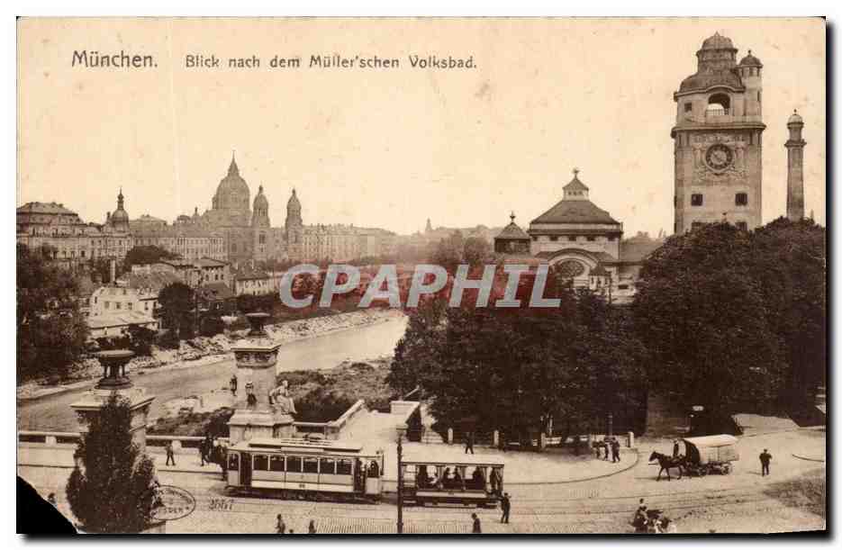 CPA Munchen Blick nach dem Muller'schen Volksbad